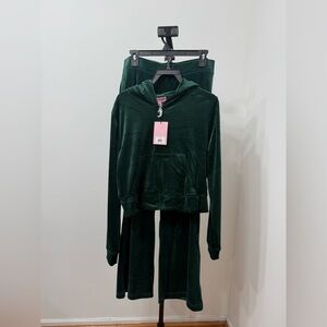 Juicy Couture Pine Green Velour Tracksuit Set